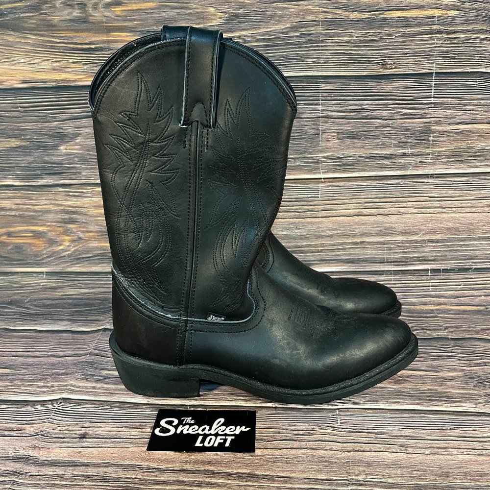 Black Leather Boots Cowboy Size 9